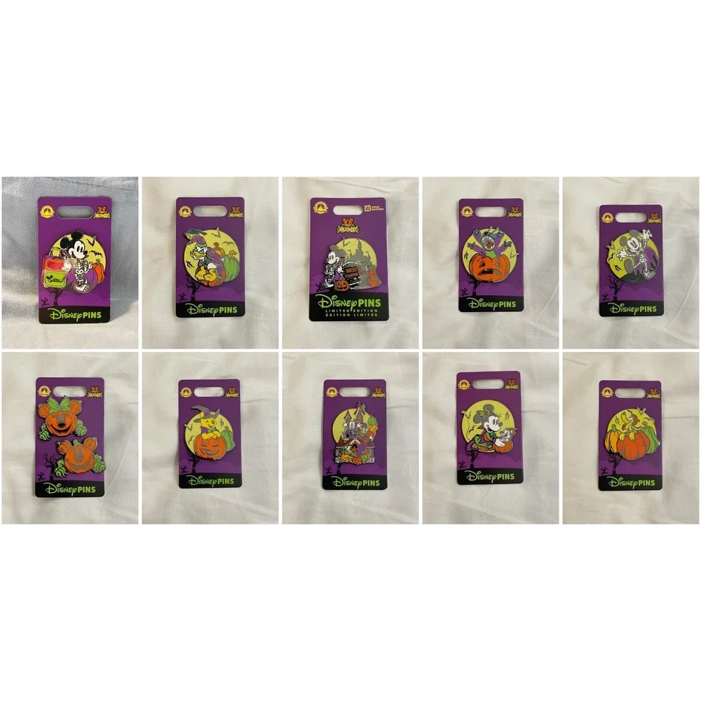 NEW Set of 10 NOC Walt Disney Parks 2024 Halloween Pins Minnie Mickey Pass House
